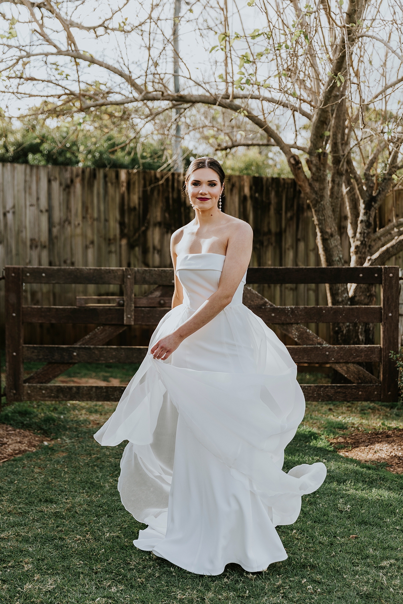 Model sowing how versatile Paddington Weddings dresses are