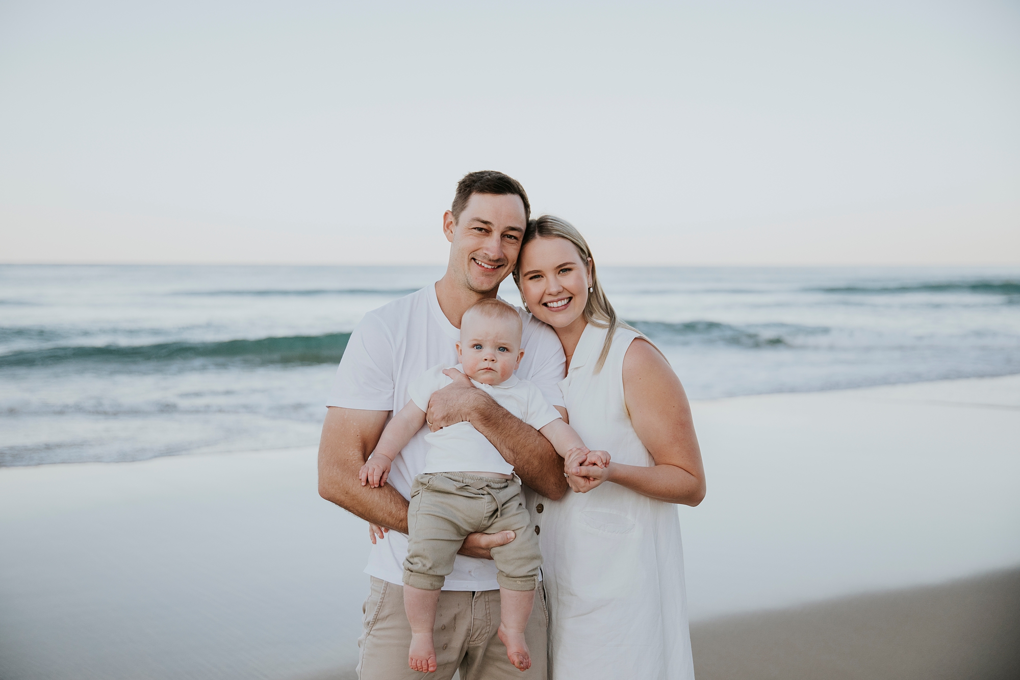 family photo at coolum beach